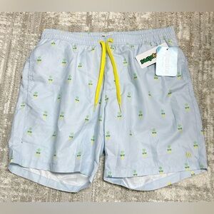 Tipsy Elves Pineapple Mens Swim Trunks Size XL NWT